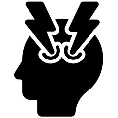 
An icon design of mental energy in flat style, brain power 
