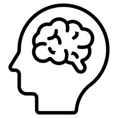 
Human brain neural structure, flat icon 
