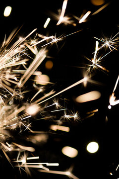 Festive sparkler closeup