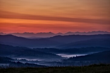 Fototapeta na wymiar Dawn with Tatras