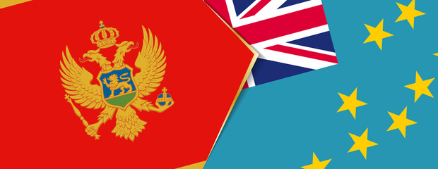Montenegro and Tuvalu flags, two vector flags.