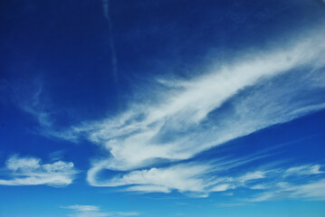 Fototapeta na wymiar a blue summer sky with big cloud in the background