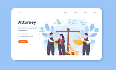 Professional lawyer web banner or landing page. Punishment