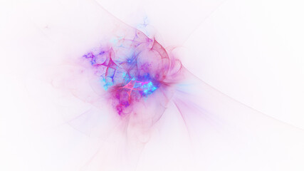 Abstract colorful blue and pink crystal shapes. Fantasy light background. Digital fractal art. 3d rendering.
