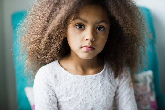 Portrait of a mixed race little girl