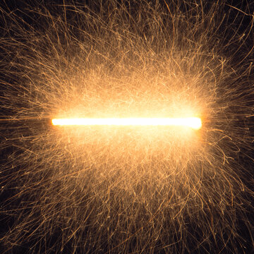 Festive sparkler closeup