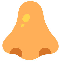 
Icon of human nose in flat style 
