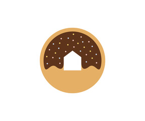 House Donuts logo design vector template, Bakery logo concept, Creative icon symbol