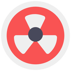 
A chemical radioactive symbol icon in flat design, radiation vector 
