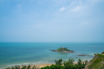 Fototapeta premium Hon Ba temple (Vietnamese language is Mieu Hon Ba) is a small pagoda in island in Vung Tau City