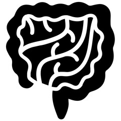 
Large intestine icon in flat vector 
