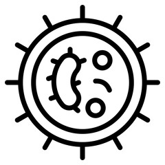 
A biological cell icon in flat design, bacteria vector 
