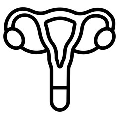 
Uterus icon in flat design, a hollow muscular organ vector 
