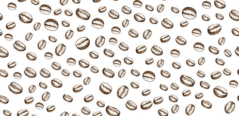 Coffee beans hand drawn	
