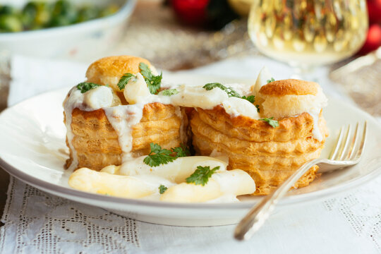 Puff Pastry Shells with Creamy Asparagus and Chervil