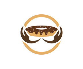 Care Donuts logo design vector template, Bakery logo concept, Creative icon symbol