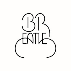  BREATHE hand lettering on a white background. Modern monoline vector illustration for banner, poster, greeting cards, typography, placard