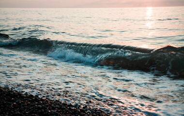 Waves details in the black sea. Batumi. Georgia