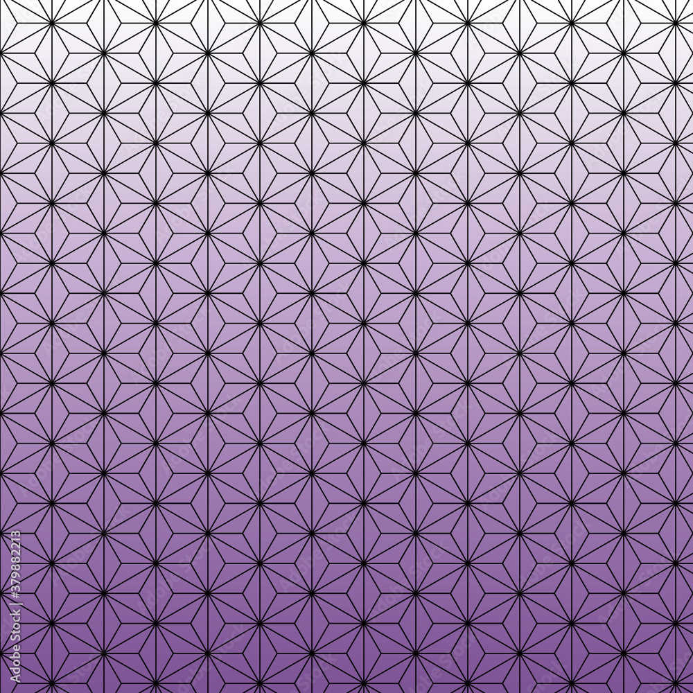 Poster repeating geometric pattern in the shape of six-pointed stars on a gradient background