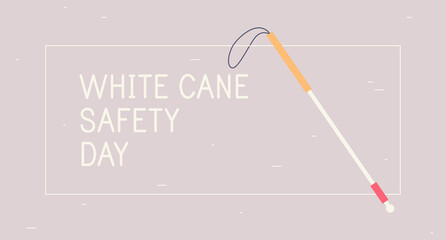 White Cane Safety Day vector illustration. White cane international day concept, help take care of the blind by paving the way, helping the blind to visually indicate the guiding indicators
