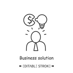 Business solution line icon. Business ideas and financial strategies. Startup idea.Contemporary business technologies, partnerships and solutions concept. Isolated vector illustration. Editable stroke