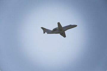 Fototapeta na wymiar airplane in the sky Charter Jet 
