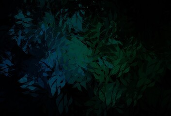 Fototapeta na wymiar Dark Blue, Green vector doodle layout with leaves.