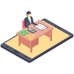 
Client department icon in isometric design 
