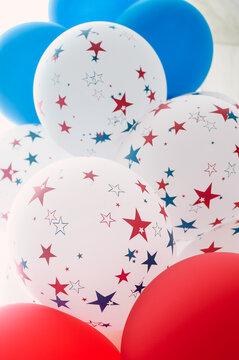 Red, white, and blue balloons for the Fourth of July