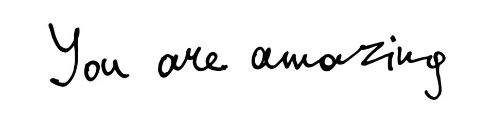 Fototapeta premium Handlettering quotation about love. Handwritten text isolated on white background. Vector illustration. Template for greeting card, poster, banner. St. Valentine's day