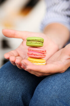 Picture of Paris sweets, colored macaroons 