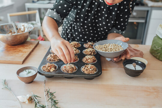 Woman Making Muffins
