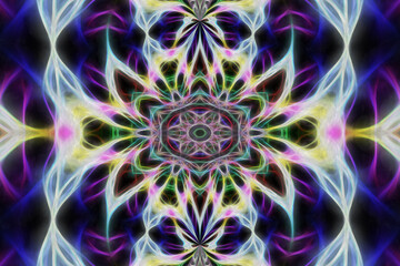 Abstract multicolored fractal neon background.