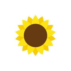 Sunflower in flat style vector isolated