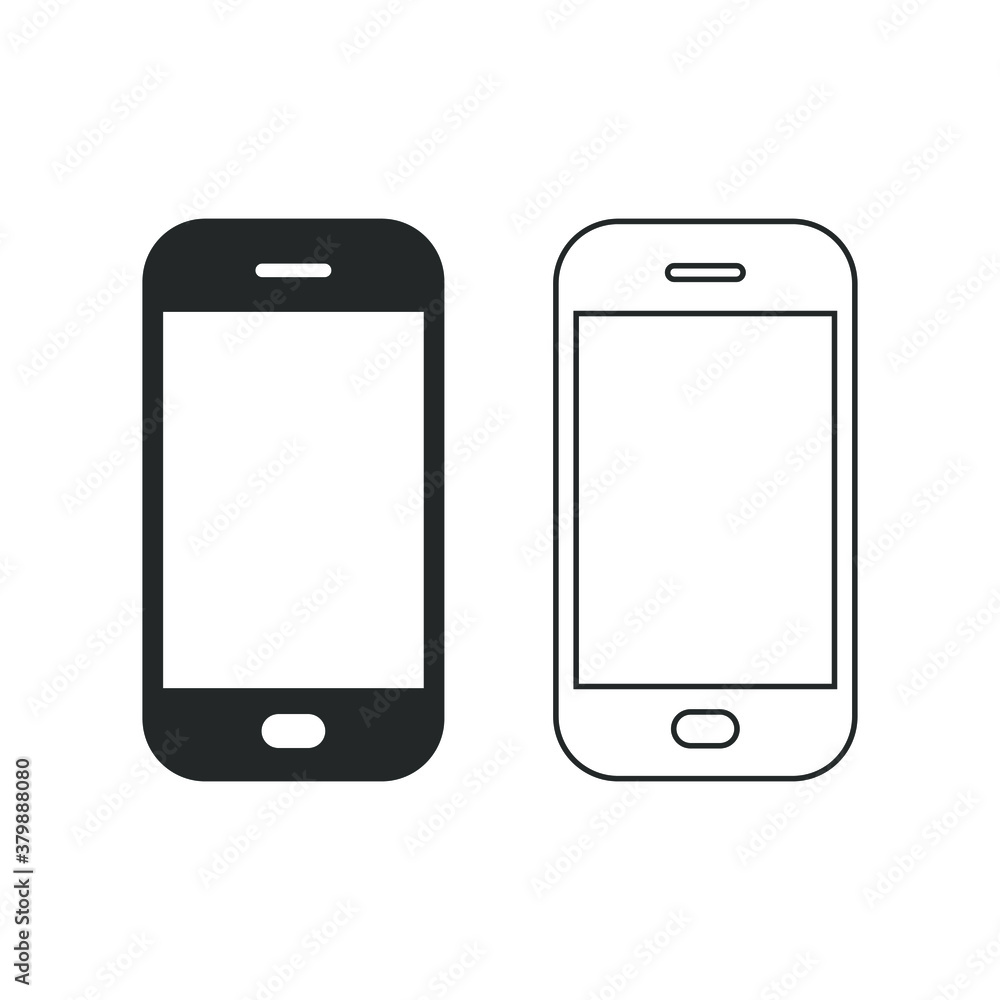 Poster smart phone vector icon. web and application interface button symbol. smartphone sign. black telepho