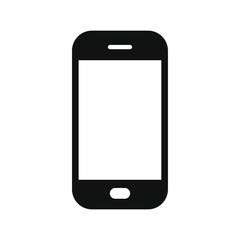 Smart phone vector icon. Web and application interface button symbol. Smartphone sign. Black telephone silhouette logo. Isolated on white background.