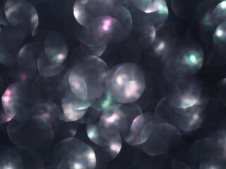 Trendy dark neon colors festive sparkling defocused lights. Blue, yellow and purple bokeh. Perfect stylish abstract overlay footage. Christmas New Year bright blinking flashing colorful background.