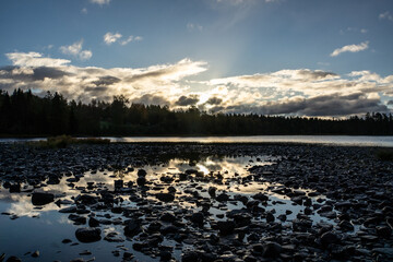 sunrise over the lake