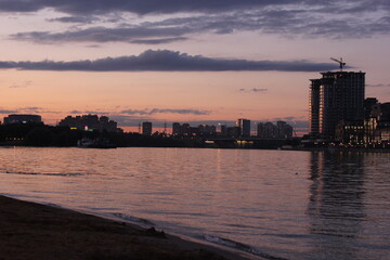 sunset over the river