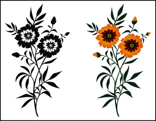 Beautiful Flower design isolated on White background - vector illustration