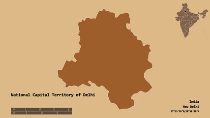 National Capital Territory of Delhi, union territory of India, zoomed. Pattern