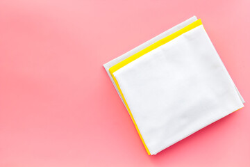 Ironing laundry clothes and towels - fresh linen