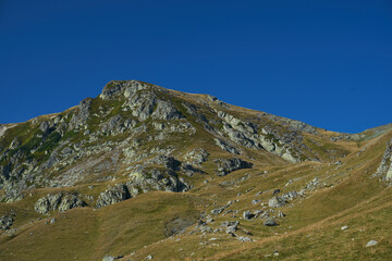 Alpine landscape with mountain peaks