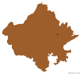 Fototapeta na wymiar Rajasthan, state of India, on white. Pattern