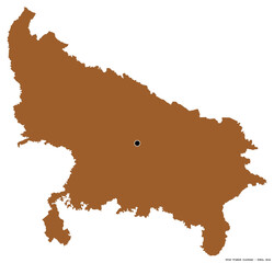 Uttar Pradesh, state of India, on white. Pattern