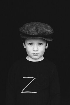 4 years old with a z on his shirt