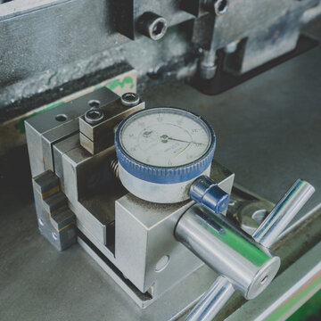 Manometer precise instrument in laboratory, close up