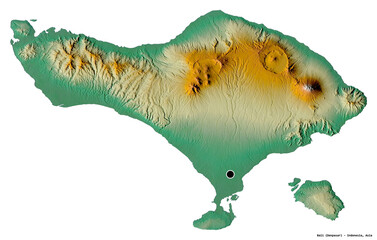 Bali, province of Indonesia, on white. Relief © Yarr65