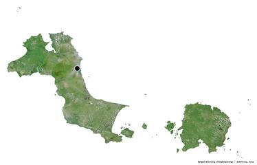 Bangka-Belitung, province of Indonesia, on white. Satellite