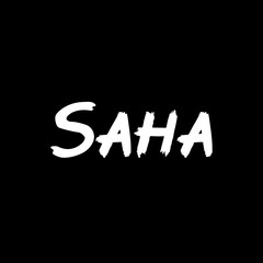 Saha brush paint hand drawn lettering on black background. Thanks in arabian language templates for greeting cards, overlays, posters